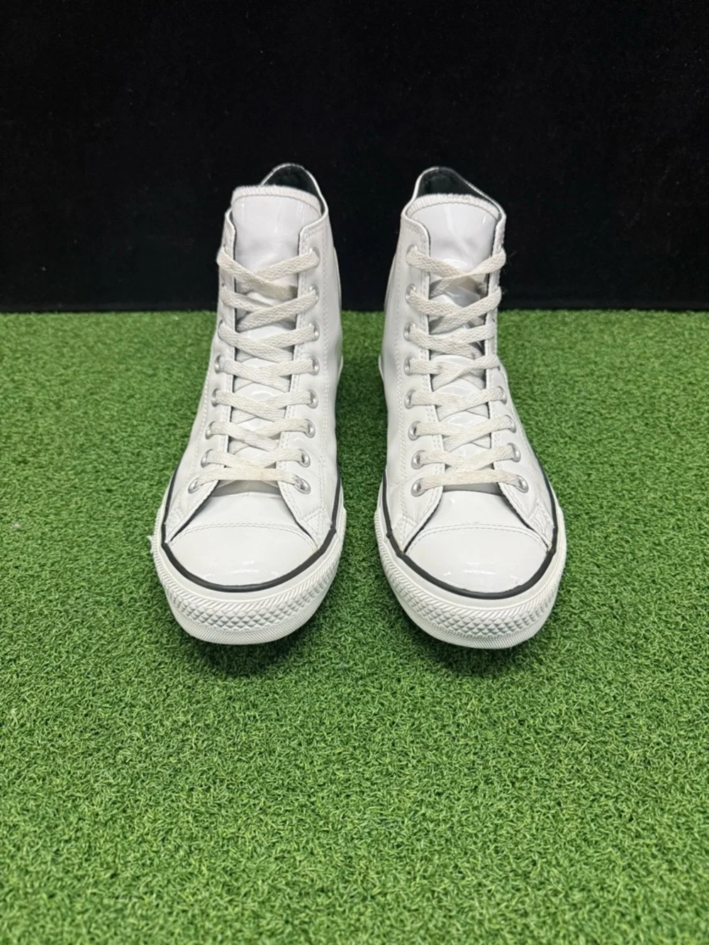 Converse Chuck Taylor Patent Leather White High Top Mens 9.5 Womens 11.5 - Picture 13 of 16